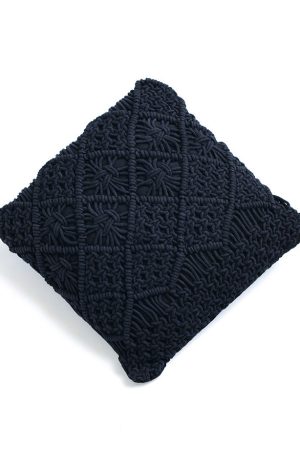 Macramé vankúš Leonardo čierny