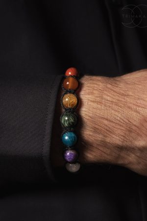 Náramok Sedmich čakier s lávovým kameňom