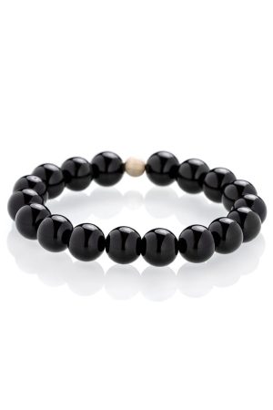 Čierny obsidián - náramok wooden