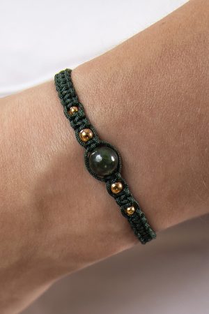 Macramé náramok Nefrit