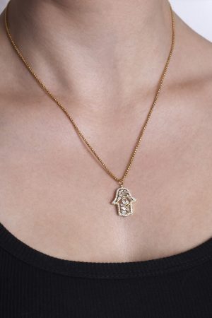 Náhrdelník Ruka Hamsa zlatá