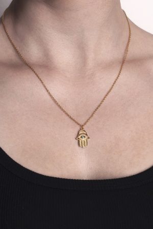 Náhrdelník Ruka Hamsa zlatá