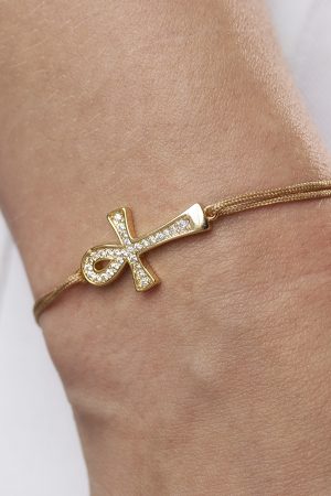 Šnúrkový náramok Ankh života