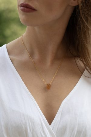 Dámsky náhrdelník so surovým Citrínom