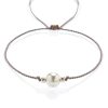 Perla šnúrkový náramok - strieborný