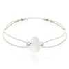 Krištáľ šnúrkový náramok - biely/strieborný