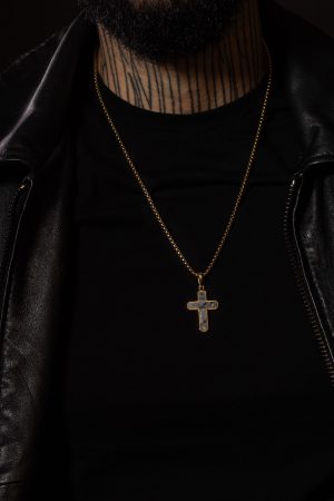 Pánsky náhrdelník Kríž z labradoritu