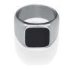 Čierny onyx prsteň pre mužov - strieborný