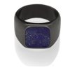 Lapis lazuli prsteň pre mužov - čierny chrom