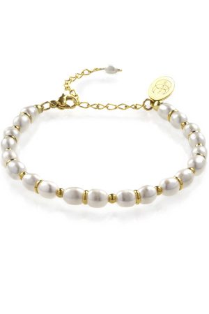 Perlový náramok Trimakasi – pozlátený