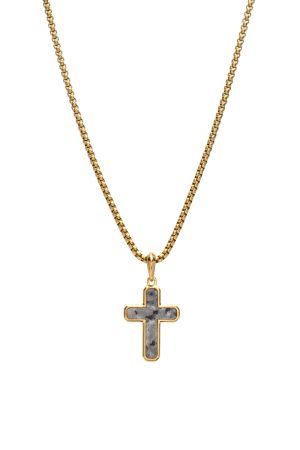 Pánsky náhrdelník Kríž z labradoritu