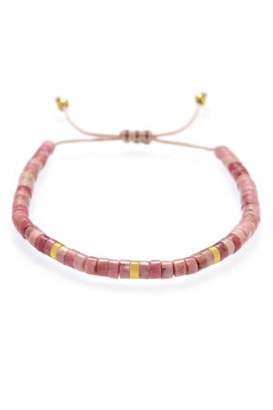 Dámsky náramok ružový rodonit Rondel