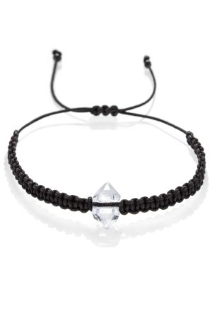 Pánsky macrame náramok s krištáľom Herkimer