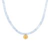 Choker náhrdelník Akvamarín so Severkou zlatý