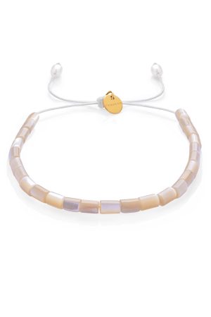 Dámsky náramok z béžovej perlete – valčeky