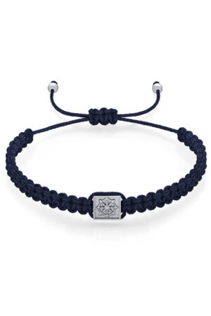 Pánsky macrame náramok so strieborným symbolom Dharma