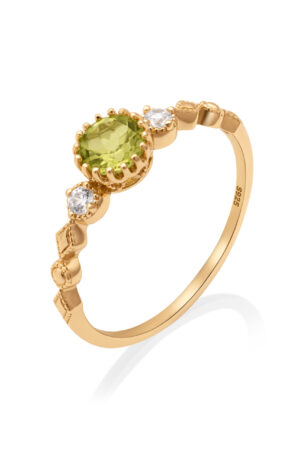 Dámsky prsteň Peridot Esmé – zlatý