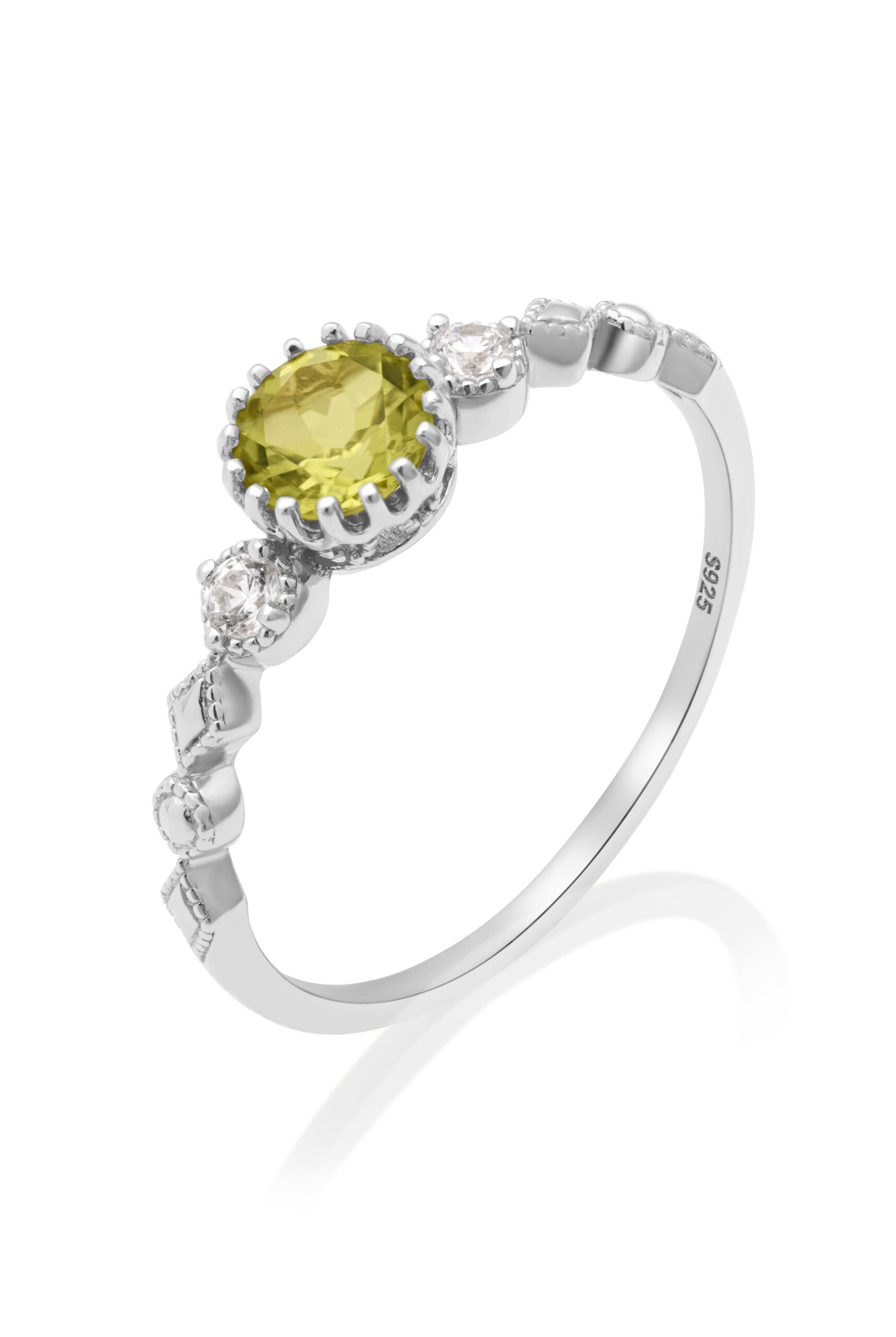 Dámsky prsteň Peridot Esmé – strieborný