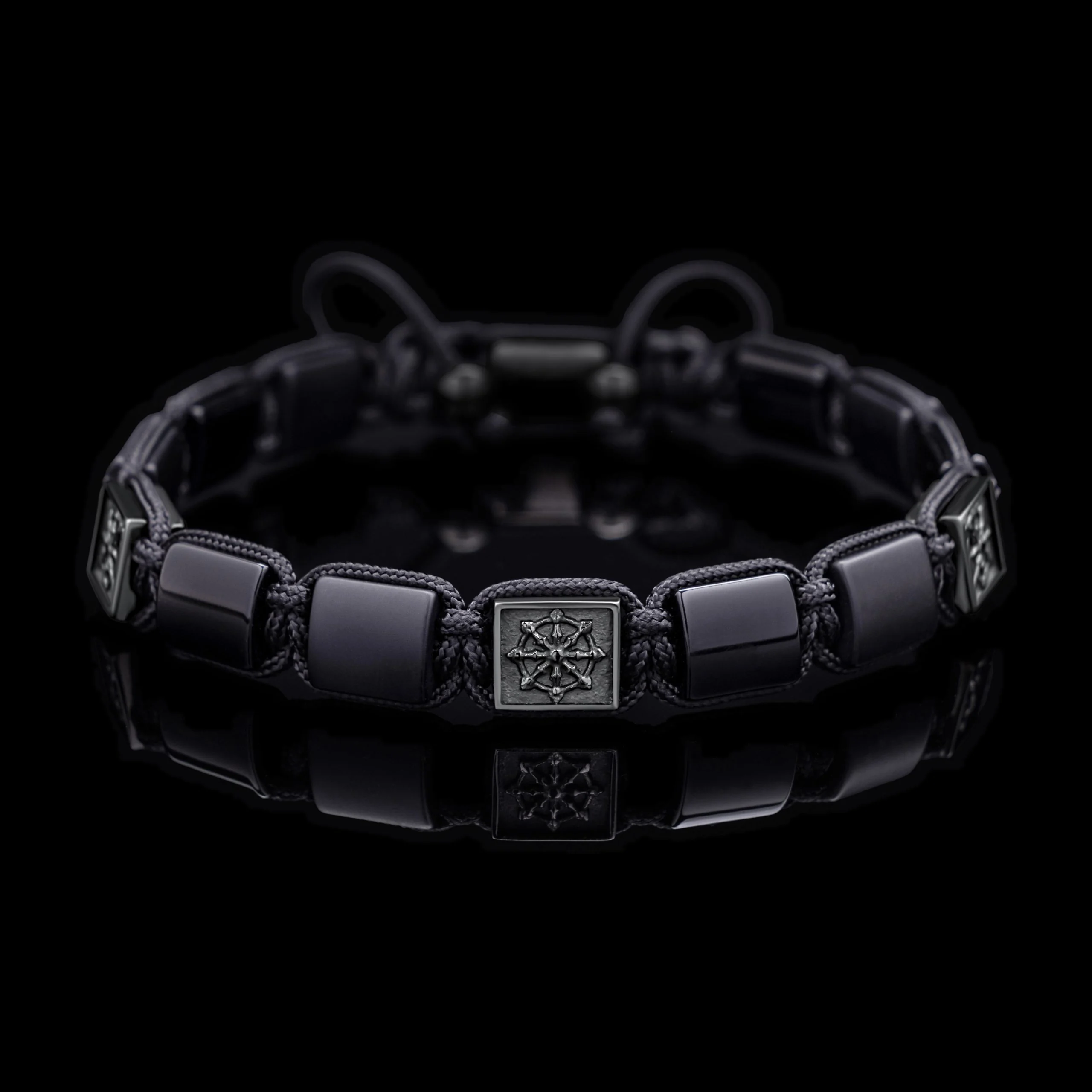Pánsky náramok Dharma Onyx – matný a lesklý čierny onyx