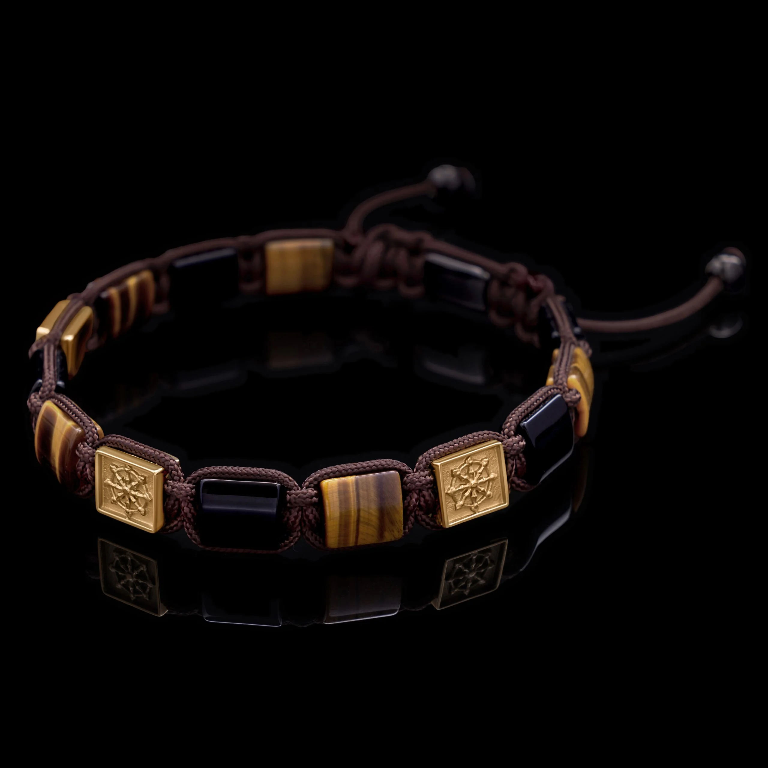 Pánsky náramok Dharma Royal – tigrie oko a čierny onyx