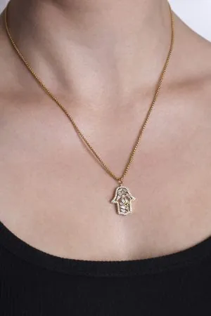 Náhrdelník Ruka Hamsa zlatá
