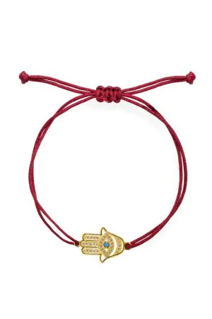 Šnúrkový náramok Ruka Hamsa